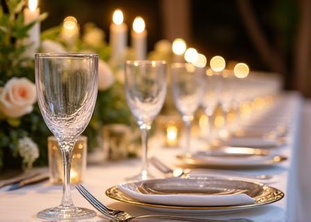 Elegante Tischdekoration bei einem Catering-Event