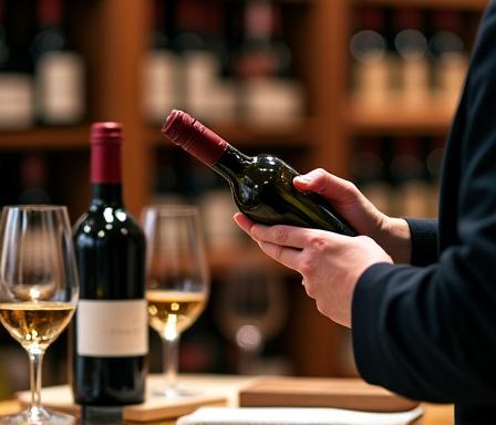 Sommelier bei der Auswahl des passenden Weins